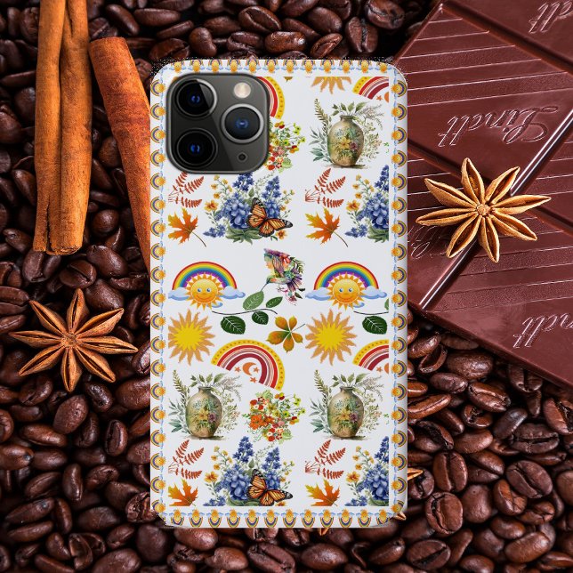 Capa Para iPhone 11 Pro Borboleta primavera Garden Rainbow Sunshine Greene (Spring Garden Butterfly Rainbow Sunshine Greenery Case-Mate iPhone Case)