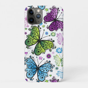 Capa Para iPhone 11 Pro Borboleta Retro Hippy Trippy