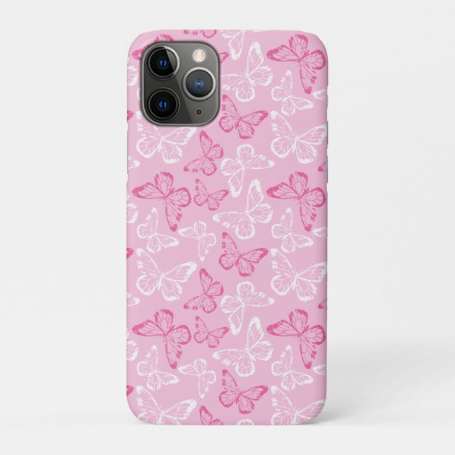 Capa Para iPhone 11 Pro Borboleta Rosa (Verso)