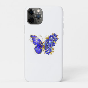 Capa Para iPhone 11 Pro Borboleta Safira Flor