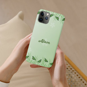 Capa Para iPhone 11 Pro Borboleta verde em verde claro - romântica