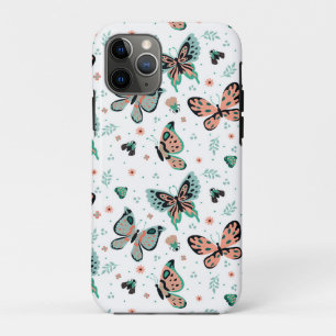 Capa Para iPhone 11 Pro Borboletas e flores coloridas