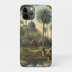 Capa Para iPhone 11 Pro Botânica: dromedários na selva perto de um rio