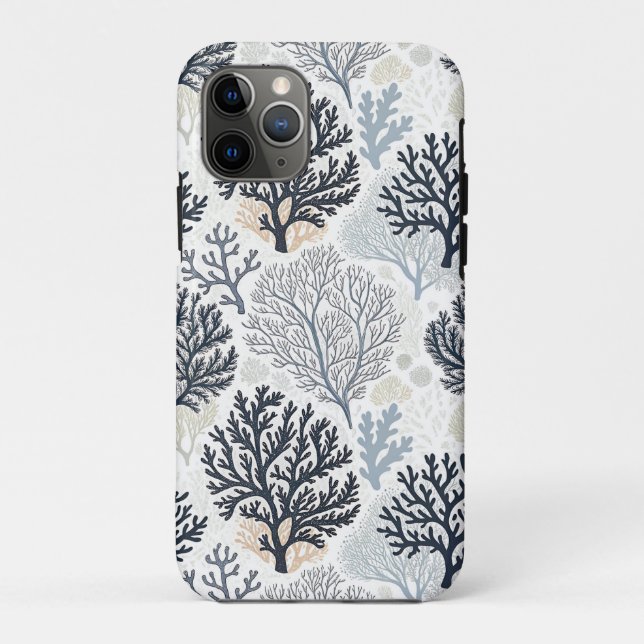 Capa Para iPhone 11 Pro Botanical Coral Ocean Vibes (Verso)