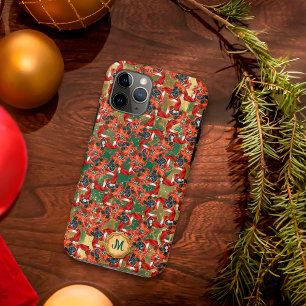 Capa Para iPhone 11 Pro Boxer Verde Dourado Cachorro Fofo Natal