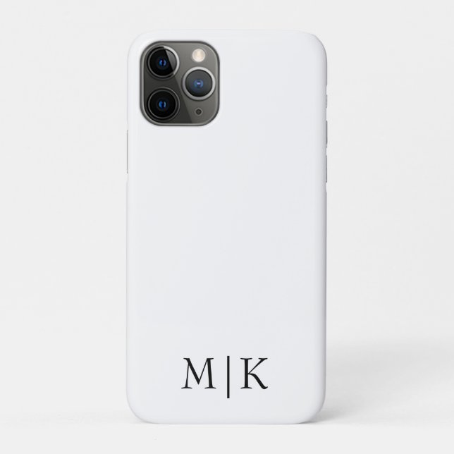 Capa Para iPhone 11 Pro Branco e Preto | Monograma moderno (Verso)