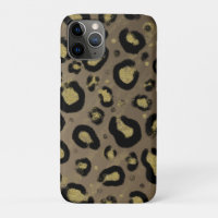 Brilho Dourado Marrom & Estampa de Leopardo e Guep
