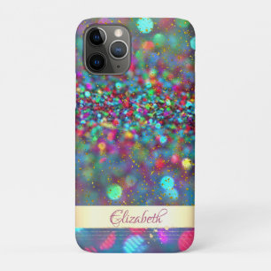 Capa Para iPhone 11 Pro Brilho Moderno Bokeh Dourado Confetes - Personaliz
