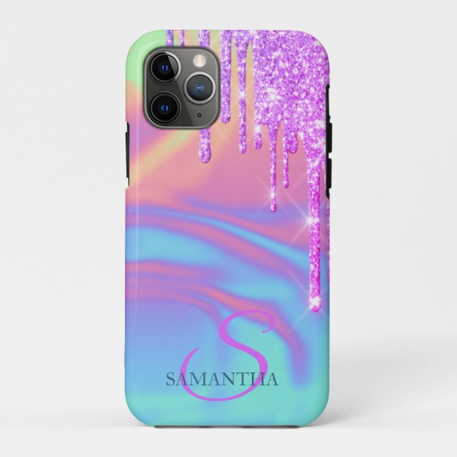 Capa Para iPhone 11 Pro Brilho Moderno com Efeito Ombre Holográfico de Got (Verso)