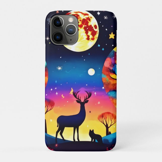 Capa Para iPhone 11 Pro Brilho Noturno da Floresta (Verso)