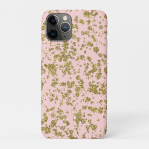 Capa Para iPhone 11 Pro Brilho Rosa e Dourado Glamour Moderno Feminino