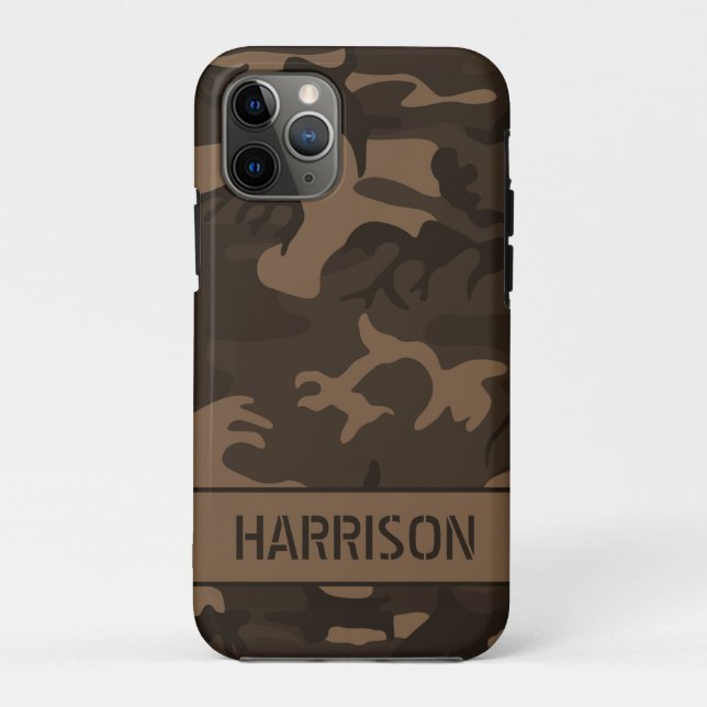 Capa Para iPhone 11 Pro Brown Camouflage (Verso)