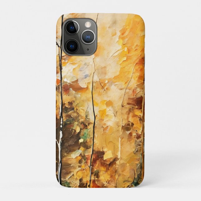 Capa Para iPhone 11 Pro Brown Leaf Nature Serenity Abstrato Art (Verso)