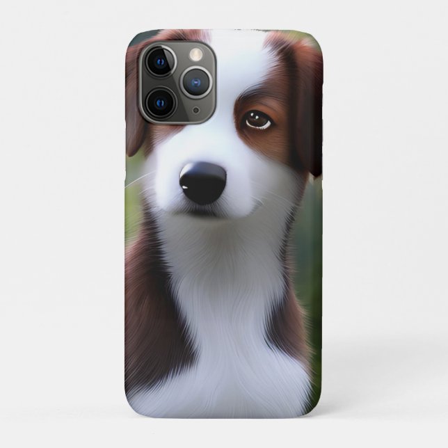 Capa Para iPhone 11 Pro Bruce O Bordo Collie Puppy, (Verso)