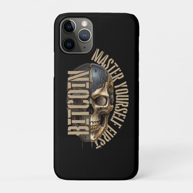 Capa Para iPhone 11 Pro BTC motivation | Skull | Bitcoin crypto  (Verso)