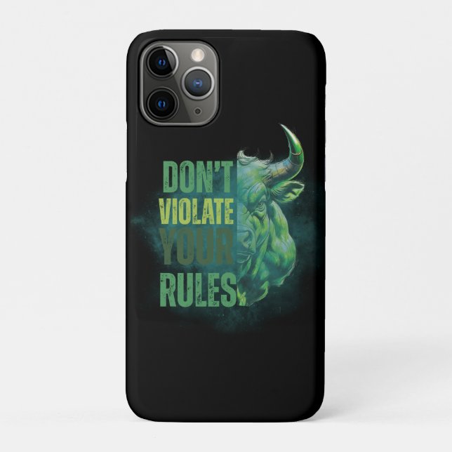Capa Para iPhone 11 Pro Bull design | Reminder | Motivation (Verso)
