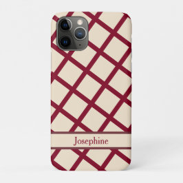 Capa Para iPhone 11 Pro Burgundy Cremoso Personalizado com Treliça Elegant
