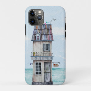 Capa Para iPhone 11 Pro Cabana de praia de cinza fina e fina