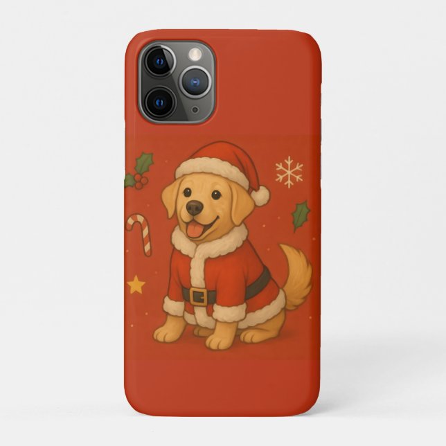 Capa Para iPhone 11 Pro Cachorro Labrador Retriever Natal Bonito (Verso)