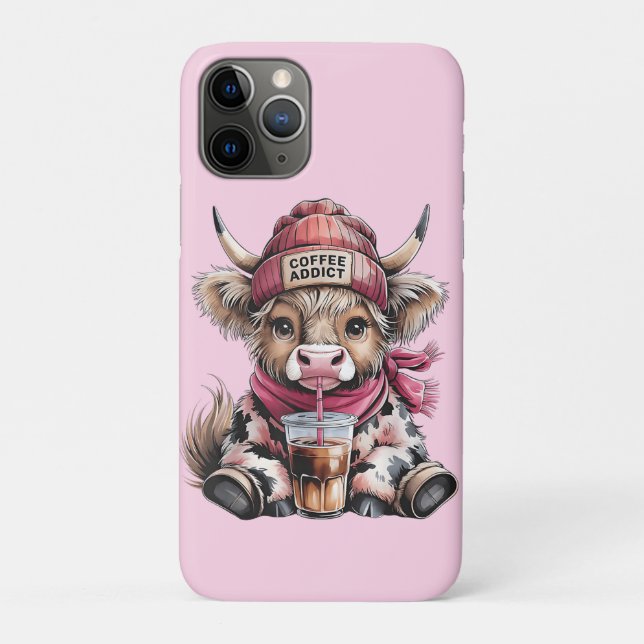 Capa Para iPhone 11 Pro Café Café Engraçado - Terras Altas (Verso)
