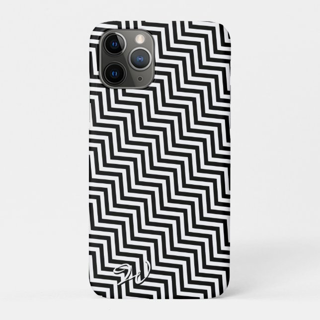 Capa Para iPhone 11 Pro Caixa preta & branca do speck do ziguezague 1 (Verso)