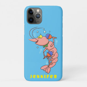 Capa Para iPhone 11 Pro Camarão feliz, desenho animado
