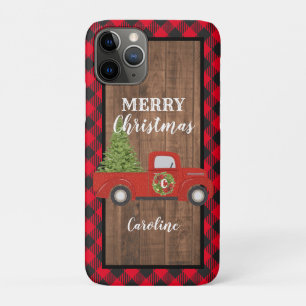 Capa Para iPhone 11 Pro Caminhão Vermelho Vintage com o Telefone da Árvo