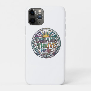 Capa Para iPhone 11 Pro Camiseta Inspiradora Sonhos Florescem Aqui