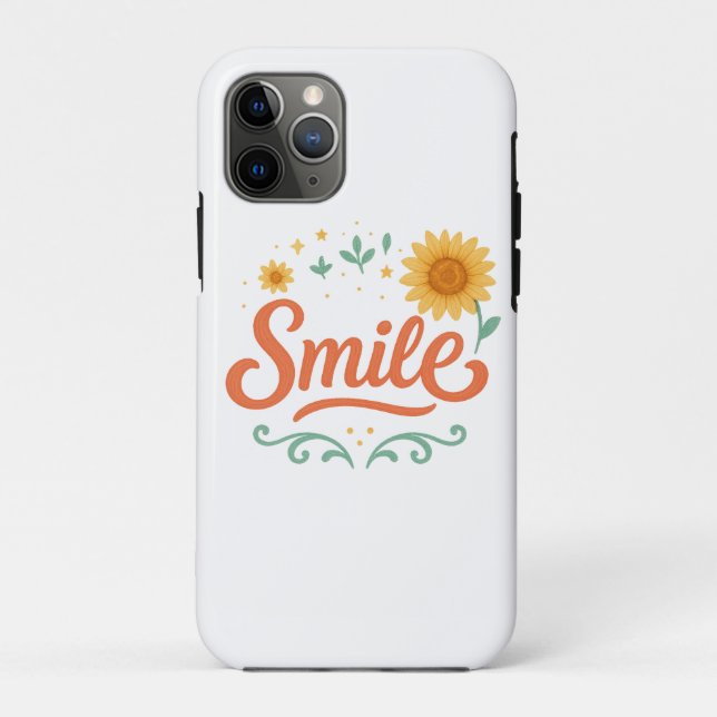 Capa Para iPhone 11 Pro Capa de iPhone 11 Pro Girassol Sorridente | Vibraç (Verso)