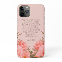 Capa de iPhone 11 Pro Isaiah 41:10 | Florais Rosa