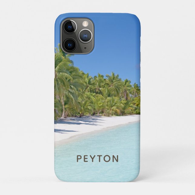 Capa Para iPhone 11 Pro Capa de iPhone Case-Mate Praia Tropical com Palmei (Verso)