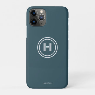 Capa Para iPhone 11 Pro Capa de iPhone | Monograma Simples Moderno