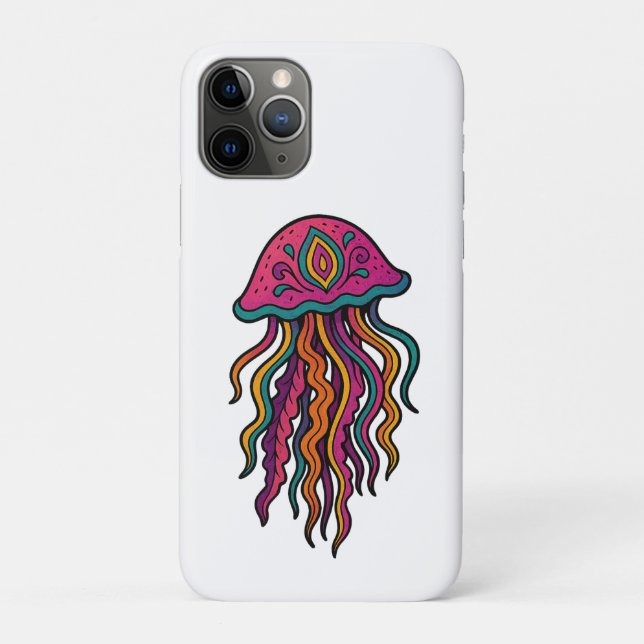 Capa Para iPhone 11 Pro Capa de iPhone Vibrante de Água-Viva (Verso)