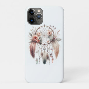 Capa Para iPhone 11 Pro Capturador de Sonhos Boho Flor de Cristal Pena