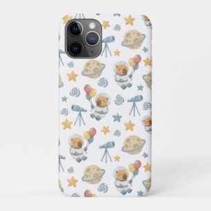 Capa Para iPhone 11 Pro Capybara Astronaut Pattern