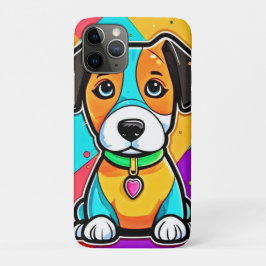 Capa Para iPhone 11 Pro Cartoon Colorida Puppy Art Impressão