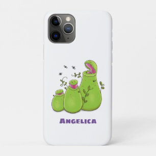 Capa Para iPhone 11 Pro Cartoon de plantas carnívoras verdes e engraçadas