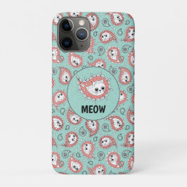 Capa Para iPhone 11 Pro Cat Paisley - Coral e Mint