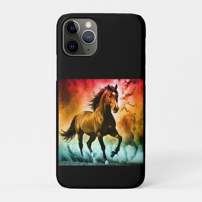 Capa Para iPhone 11 Pro Cavalo correndo  (Verso)