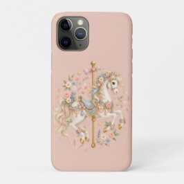 Capa Para iPhone 11 Pro Cavalo de Carrossel Fofo Arte Vintage