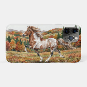 Capa Para iPhone 11 Pro Cavalo Islandês Freya no Bosque de Outono