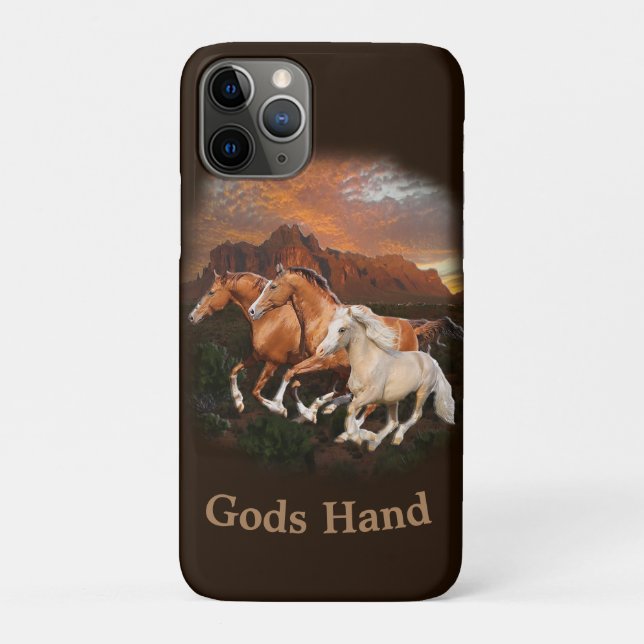Capa Para iPhone 11 Pro cavalos selvagens do Arizona (Verso)