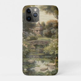 Capa Para iPhone 11 Pro Cena botânica dos cisnes num jardim inglês