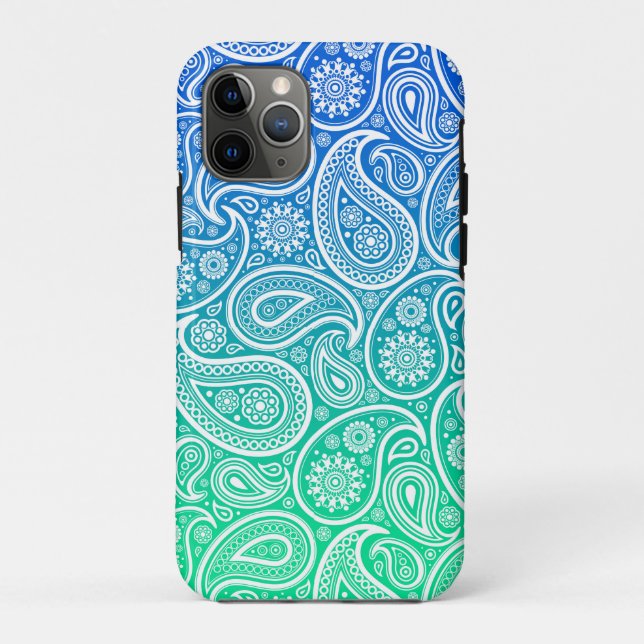 Capa Para iPhone 11 Pro Cenário branco verde a azul (Verso)