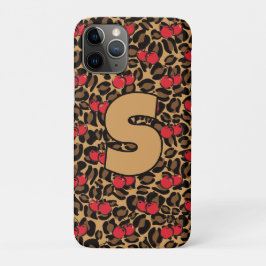 Capa Para iPhone 11 Pro Cerejas de leopardo personalizadas