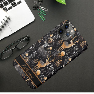 Capa Para iPhone 11 Pro Cervo Florestal Elegante - Nome Personalizado da N