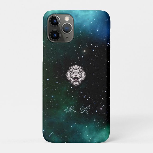 Capa Para iPhone 11 Pro Céu Noturno Místico Leão (Verso)