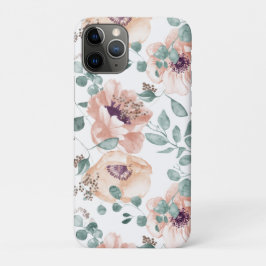 Capa Para iPhone 11 Pro Chic Blush Watercolor Flowers iPhone iPad Case