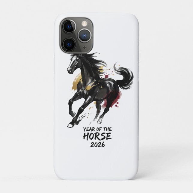 Capa Para iPhone 11 Pro Chinese New Year 2026 Horse Art (Verso)