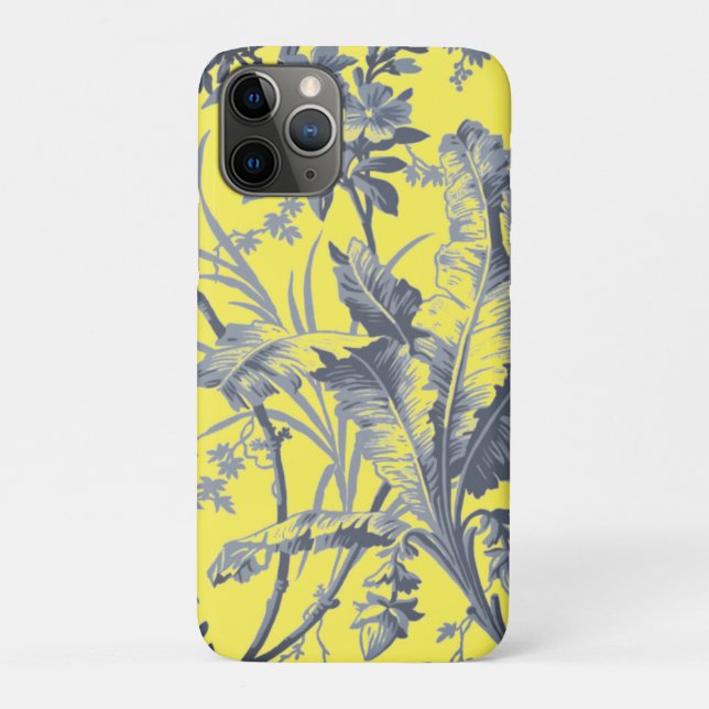 Capa Para iPhone 11 Pro Chinoiserie Amarela Botânica (Verso)